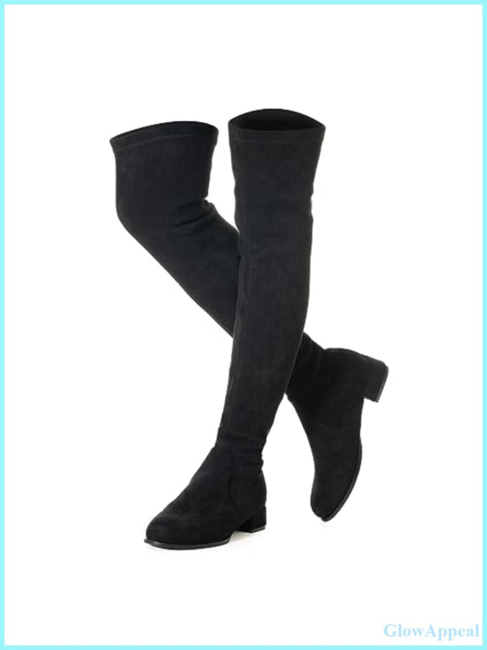 Faux Suede Over the Knee Boots Pointed Toe Flat Heel Pull On Winter